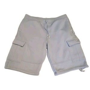 Limitz Mens Sweat Shorts Streetwear Y2K 90's Super Baggy Light Blue 38" Waist